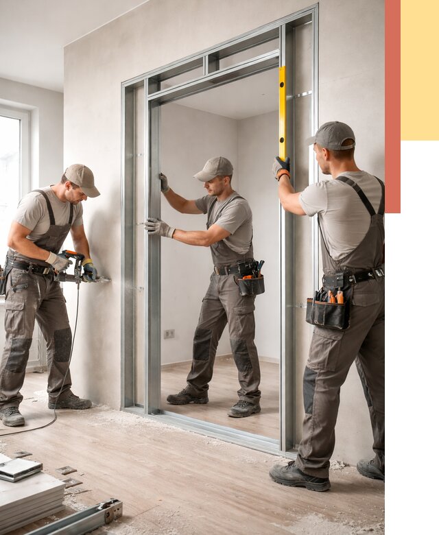 Устройство дверного проема в перегородке в таре от 4630 руб. под ключ | ОТДЕЛОЧНИК-Тар