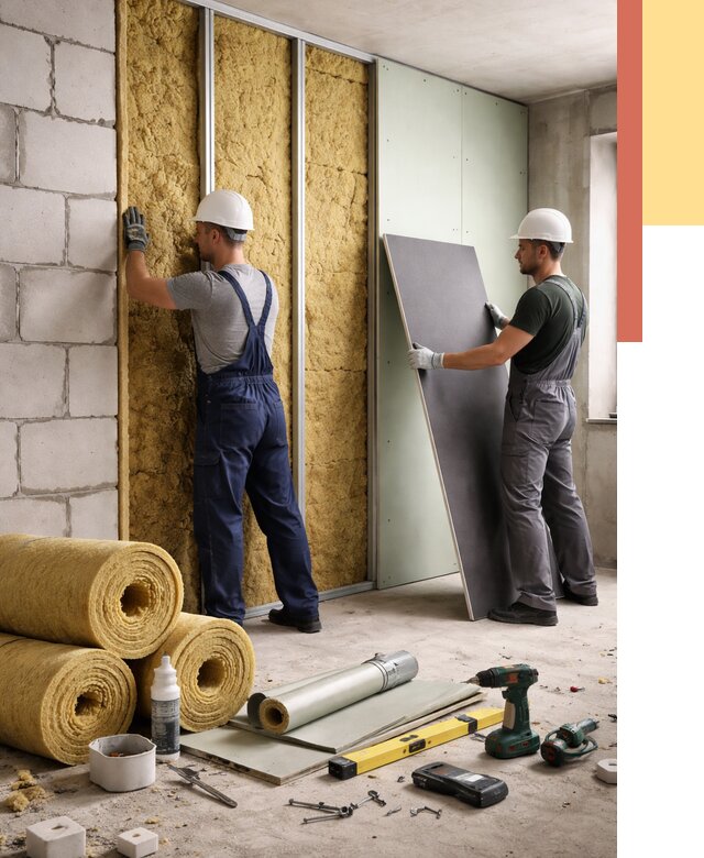 Шумоизоляция перегородок из блоков в таре от 1903 руб./м² — быстро и недорого | ОТДЕЛОЧНИК-Тар