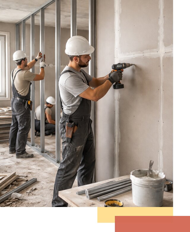 Перегородки из огнестойкого гипсокартона в таре под ключ