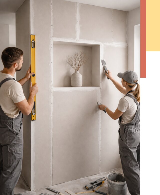 Перегородка из гипсокартона с нишей в таре от 3344 руб. под ключ | ОТДЕЛОЧНИК-Тар