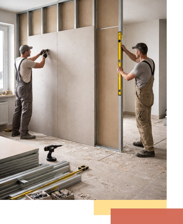 Зонирующая перегородка из гипсокартона под ключ в таре