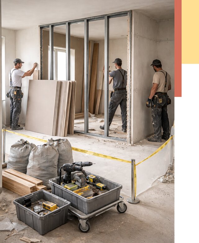 Перенос гипсокартонной перегородки в таре под ключ от 4630 руб. | Демонтаж и монтаж – ОТДЕЛОЧНИК-Тар