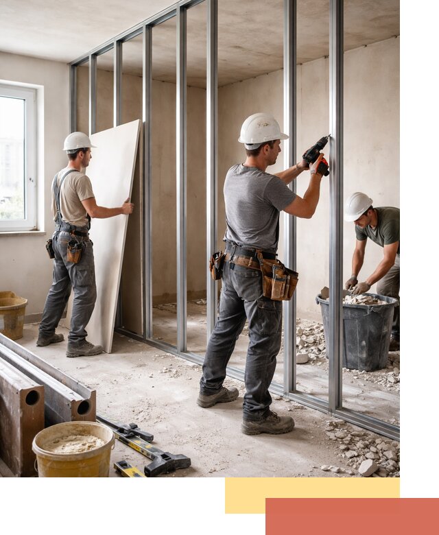 Перенос гипсокартонной перегородки в таре профессионально и быстро