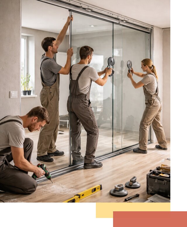 Изготовление стеклянных перегородок на заказ в таре