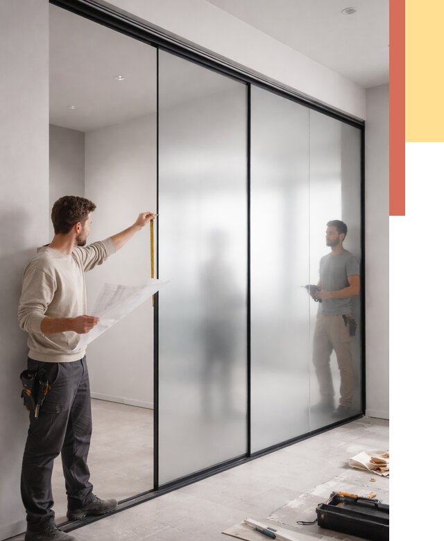 Матовые стеклянные перегородки в таре от 8745 руб. — монтаж и установка | ОТДЕЛОЧНИК-Тар