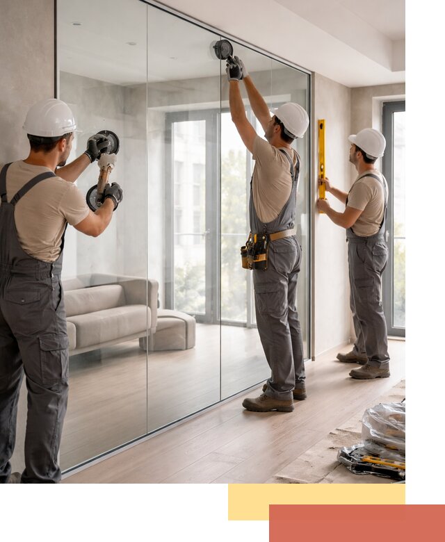 Перегородки из закаленного стекла в таре для офисов и квартир