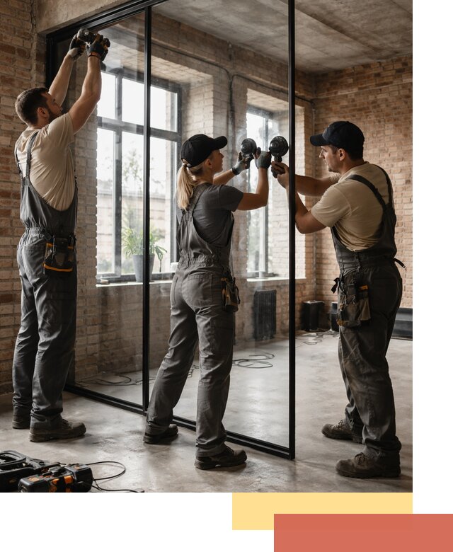 Стеклянные перегородки лофт — изготовление и монтаж в таре