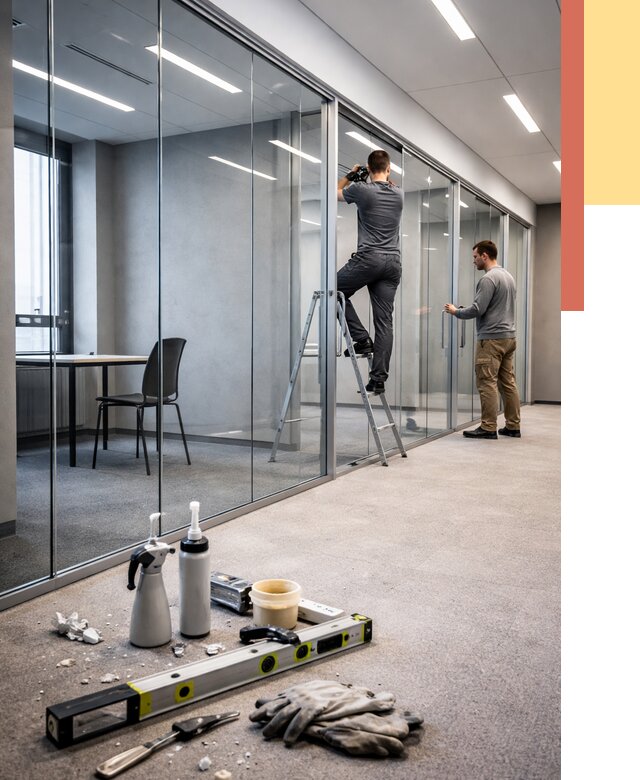 Стеклянные офисные перегородки в таре от 8745 руб. — монтаж и установка | ОТДЕЛОЧНИК-Тар