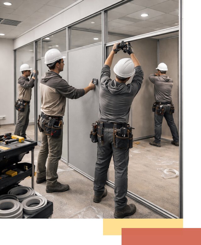 Мобильные офисные перегородки под ключ в таре