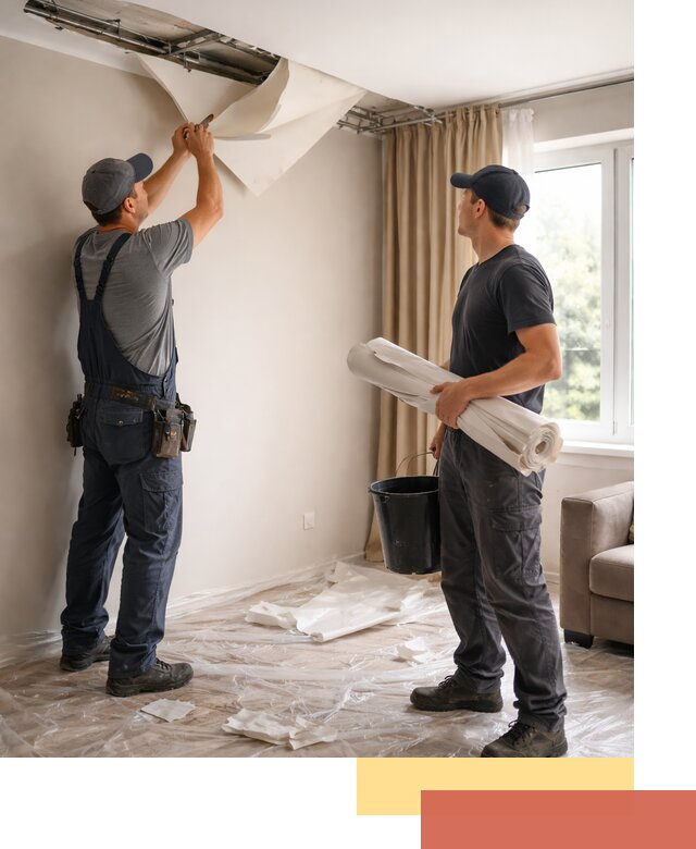 Демонтаж натяжного потолка в таре быстро и аккуратно