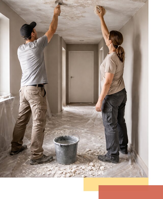 Удаление побелки с потолка в таре — быстро и аккуратно