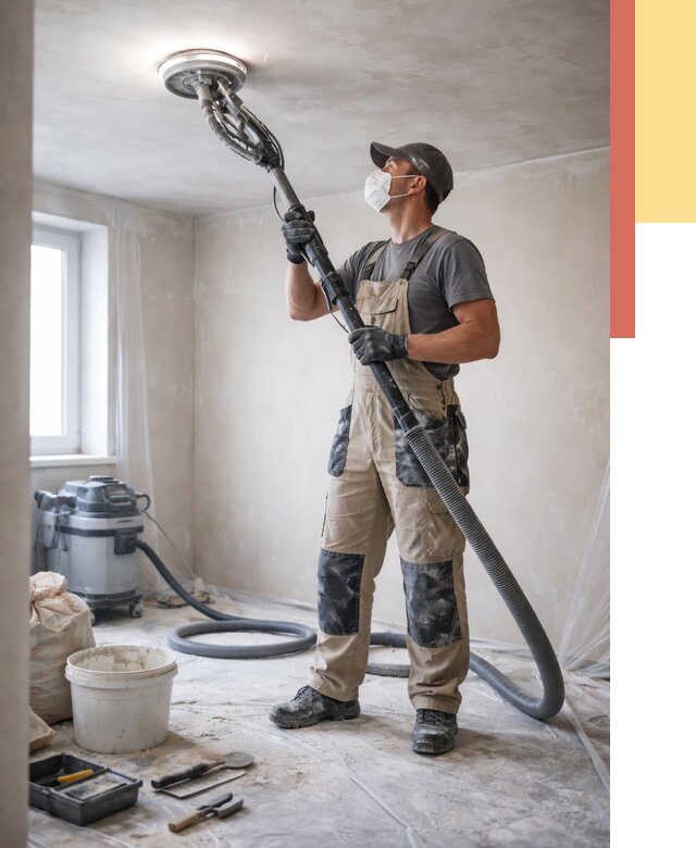 Шлифовка потолка в таре от 3601 руб. — услуги шлифования потолка | ОТДЕЛОЧНИК-Тар