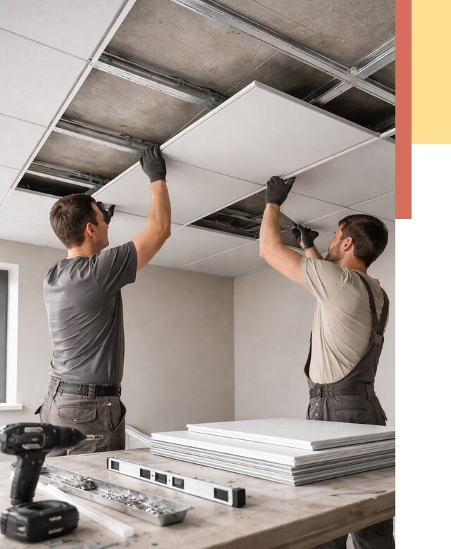 Монтаж кассетного потолка в таре от 4630 руб/м2 — установка и сборка | ОТДЕЛОЧНИК-Тар