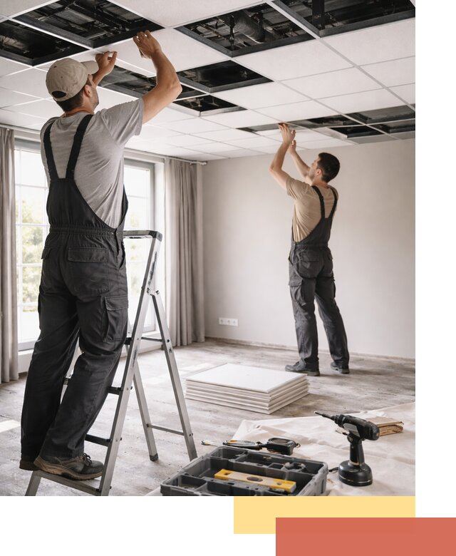 Замена плит подвесного потолка в таре быстро и качественно