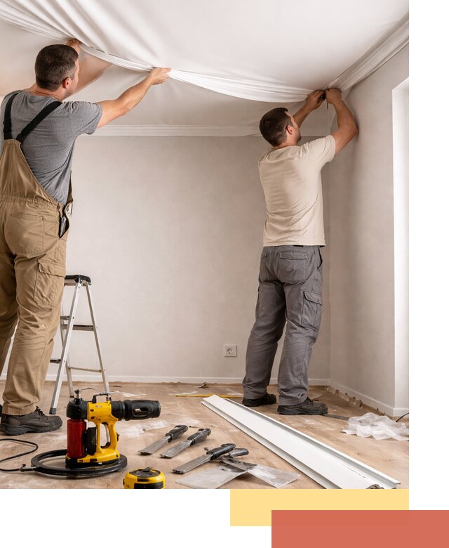 Монтаж ПВХ натяжного потолка в таре качественно и быстро