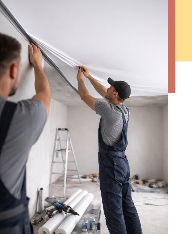 Монтаж матового натяжного потолка в таре от 4630 руб./м² — быстро и недорого | ОТДЕЛОЧНИК-Тар