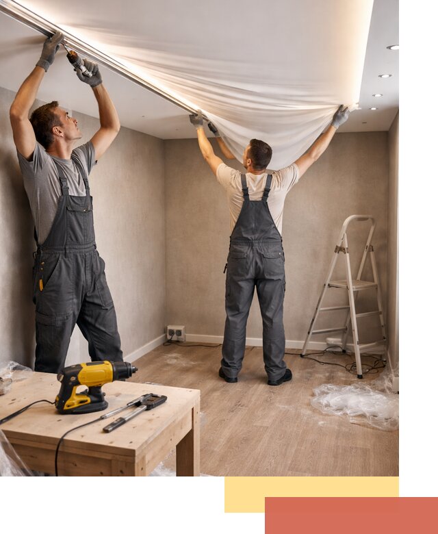 Монтаж натяжного потолка с подсветкой в таре цена и сроки