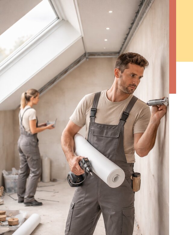 Монтаж натяжного потолка на мансарде в таре от 3601 руб. | ОТДЕЛОЧНИК-Тар