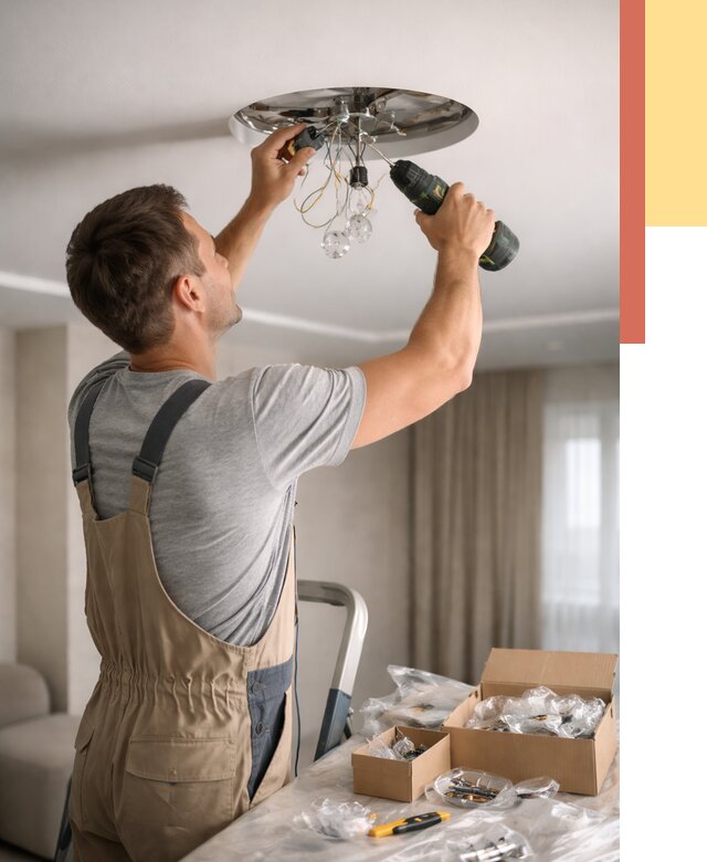 Установка люстры в натяжной потолок в таре от 1235 руб. | Быстро и недорого — ОТДЕЛОЧНИК-Тар