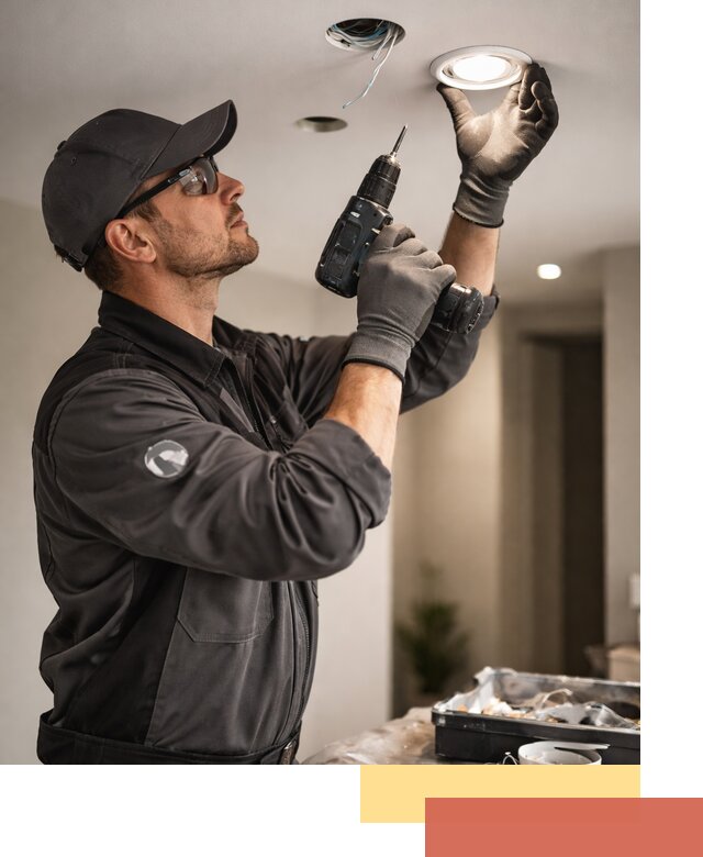 Установка точечных светильников в натяжной потолок в таре