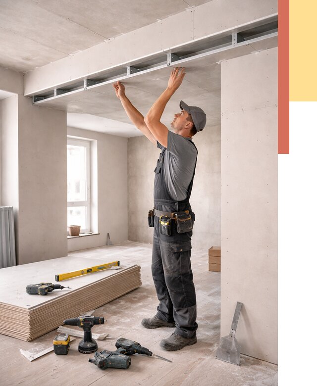 Потолок из гипсокартона с нишей в таре от 1286 руб. под ключ | ОТДЕЛОЧНИК-Тар