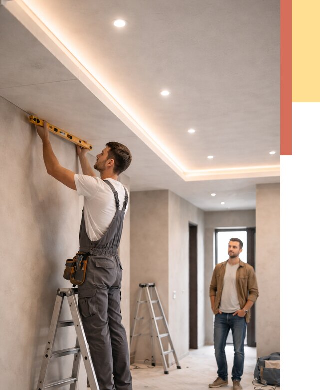 Потолок из гипсокартона с подсветкой в таре от 772 руб./м2 под ключ | ОТДЕЛОЧНИК-Тар