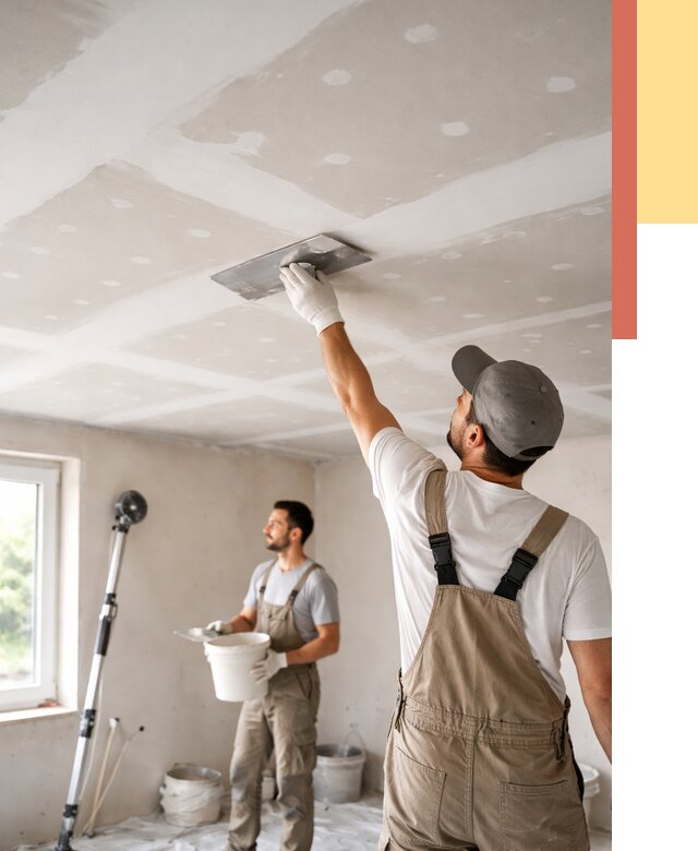 Шпаклевка потолка из гипсокартона в таре от 3292 руб./м2 — услуги под ключ | ОТДЕЛОЧНИК-Тар