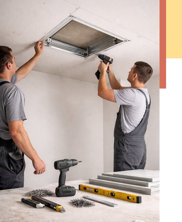 Установка люка в потолок ГКЛ в таре от 2572 руб. под ключ | ОТДЕЛОЧНИК-Тар