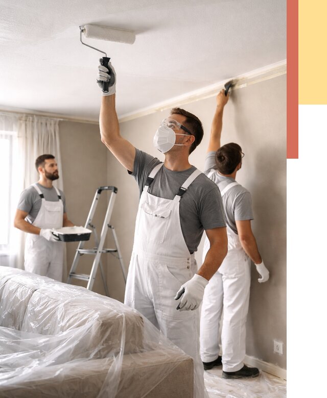 Покраска потолка водоэмельсионной краской в таре от 2263 руб/м² — услуги под ключ | ОТДЕЛОЧНИК-Тар