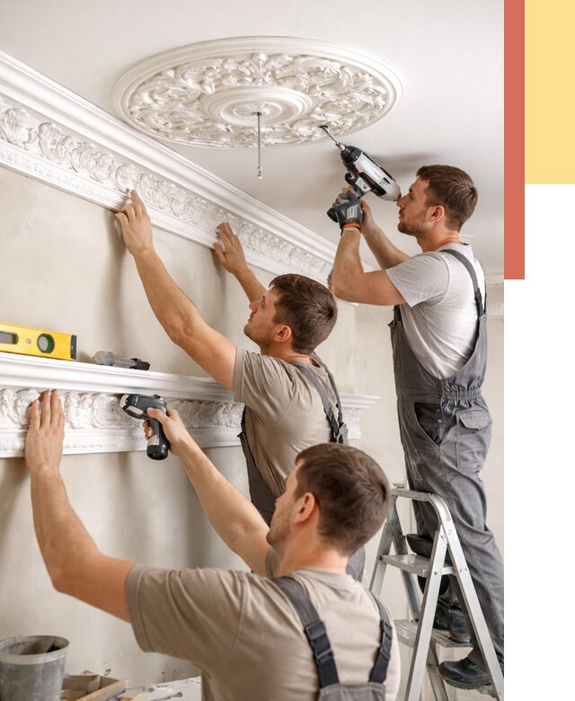 Монтаж лепнины на потолок в таре от 3292 руб. быстро и недорого | ОТДЕЛОЧНИК-Тар