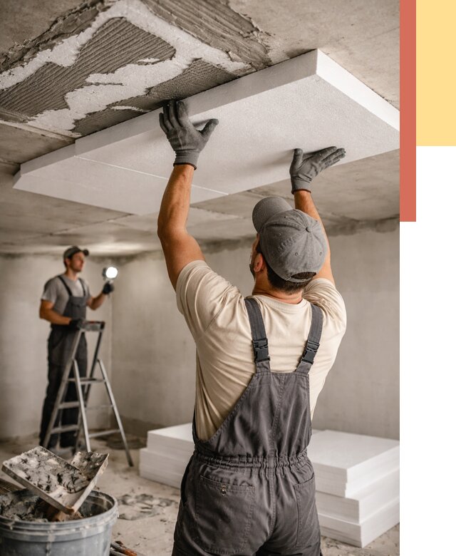 Утепление потолка пенопластом в таре от 4630 руб/м2 — недорого и быстро | ОТДЕЛОЧНИК-Тар