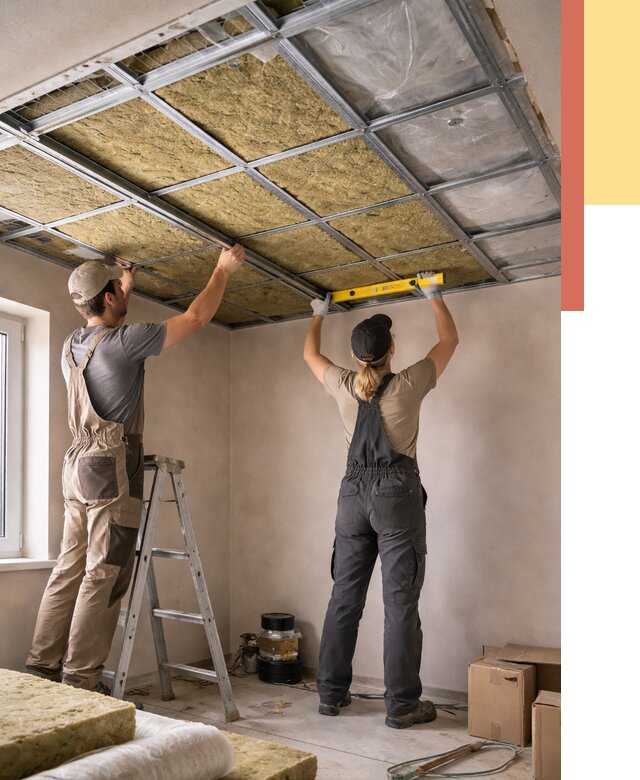 Шумоизоляция потолка в таре от 1286 руб. под ключ — услуги ОТДЕЛОЧНИК-Тар